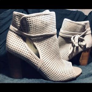 Sam Edelman open toe booties.